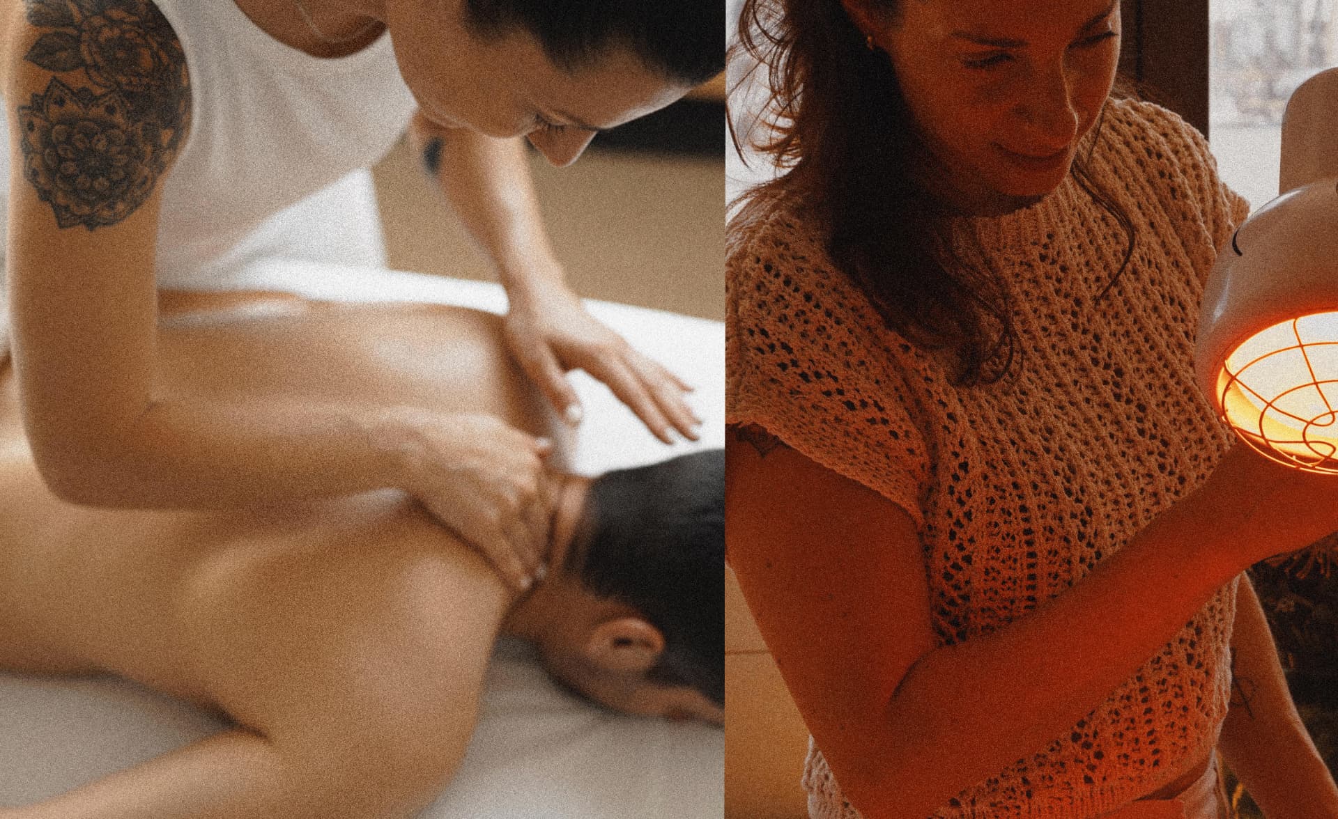 Beyond Healing massage treatment and warm studio photography